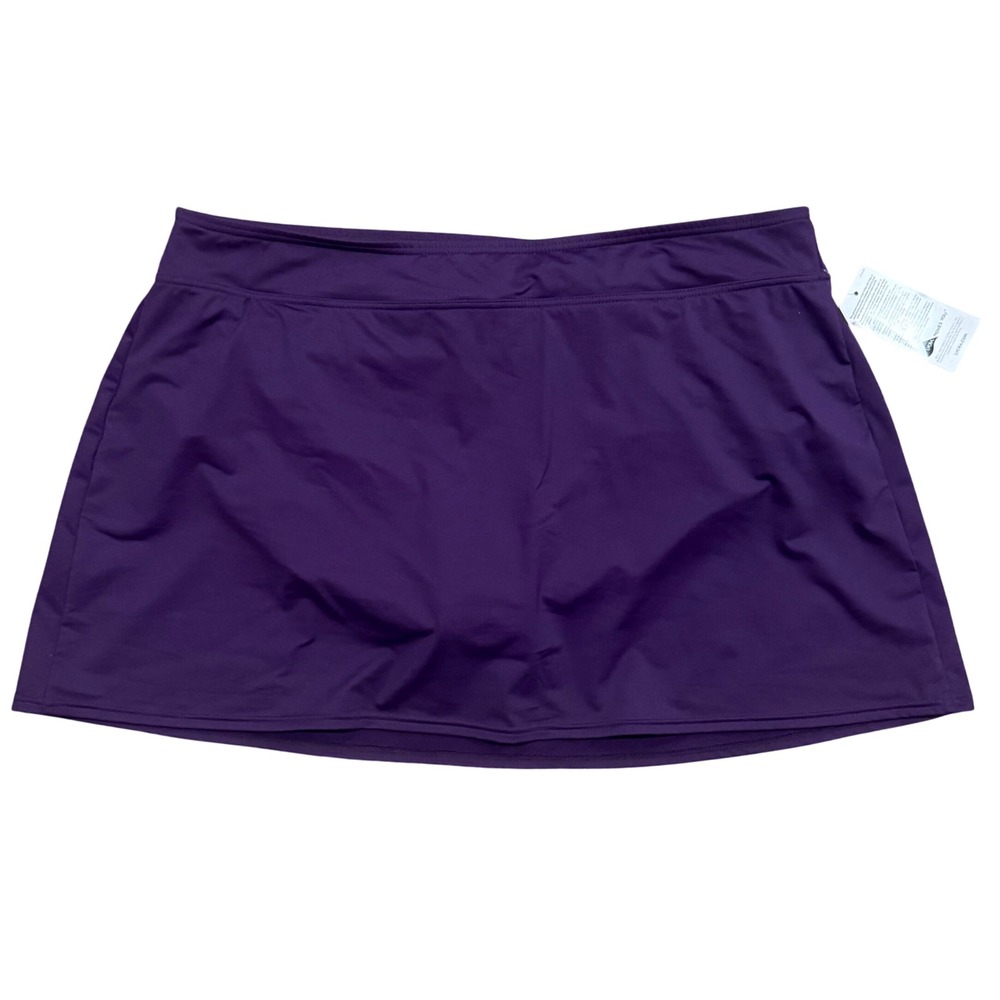 Lands End Purple Swim Skirt with Built-in Brief Size 18 NWT